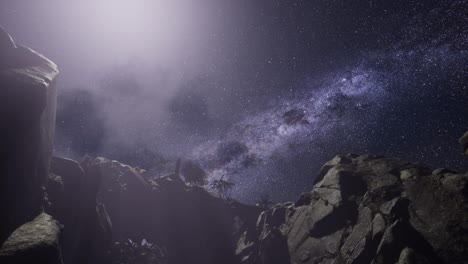 Milchstraßengalaxie-über-Sandsteinschluchtwänden